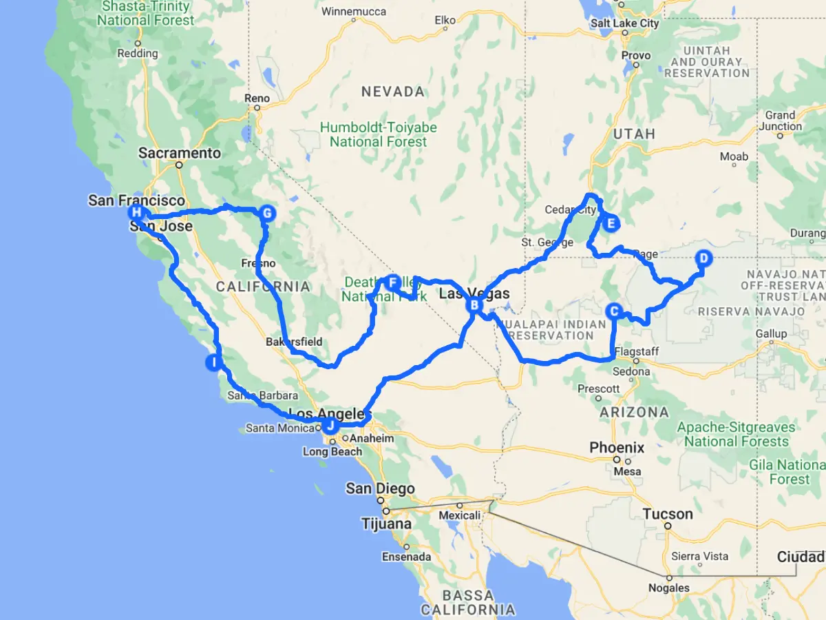 california west coast loop - Viaggiare in USA